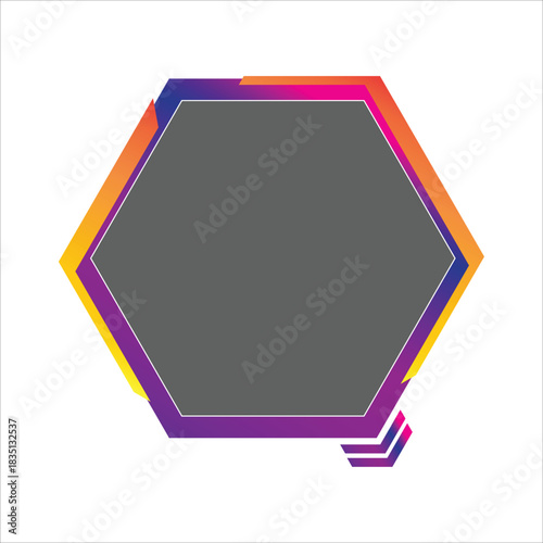 Hexa abstract design element vector, illustration.
