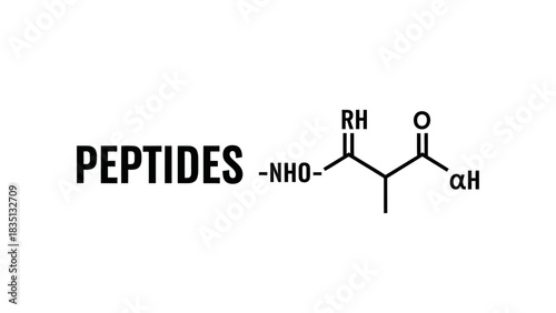 Chemical Structure of Peptides or Amino Acid Chain Icon