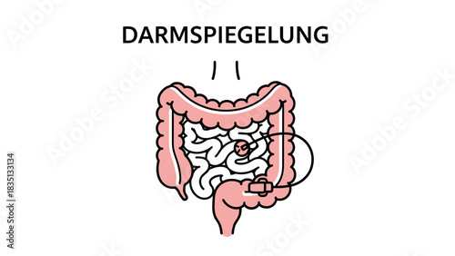 Colonoscopy Medical Procedure Icon (Darmspiegelung) 