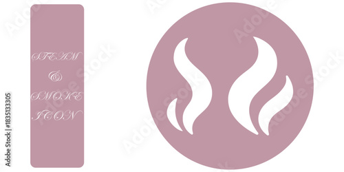 Smoke steam icon vector logo set. Smoke smell, steam aroma heat icon illustration. Hot vapor fire doodle line logo. Hit stink, coffee, fragrance flame elements. Vector illustration