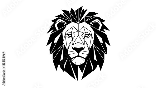 Geometric Lion Head Emblem Design.