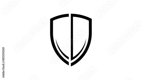Stylized Shield Icon - Symbol of Protection and Security.