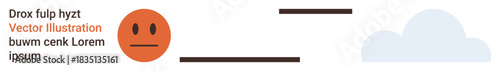 Emotional health, communication, environment, mood, contrasts, abstract concepts. A face with a neutral expression and a cloud. Emotional health and communication concept