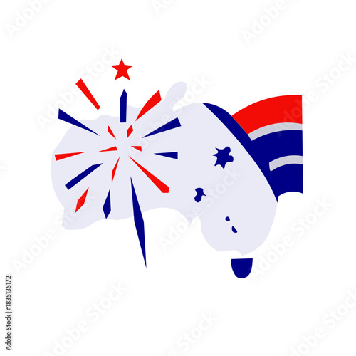 A 3d rendered illustration of an American flag alongside the national banners of Australia and New Zealand featuring the British Union Jack symbol on a blue background isolated for patriotism