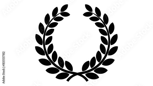 Laurel wreath, symbol of victory, achievement, and honor, isolated on a clean white background for versatile design use.
