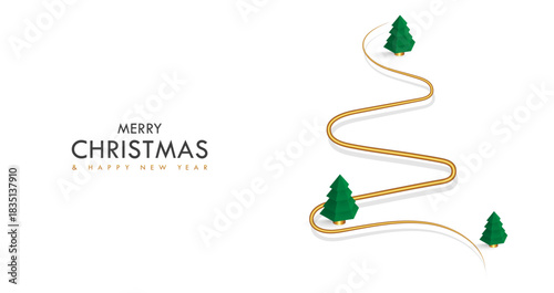 Merry Christmas and happy new year background. Christmas elements. Merry Christmas card. Vector Illustration. Holiday greeting banner and card template.