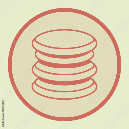 Symbol of Economic Stability: An emblem of financial solidity. This image of stacked coins, encased within a circle, representing savings and prosperity.