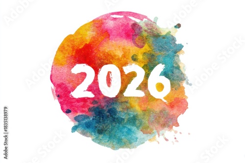 Wallpaper Mural Watercolor illustration of New Year's numbers 2026. AI generative. Torontodigital.ca