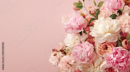 Wallpaper Mural Romantic pink floral frame with copy space for invitations and celebrations Torontodigital.ca