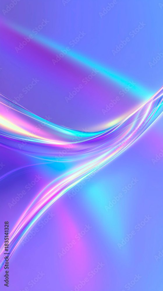 Fototapeta premium Soft Holographic Wave Background in Pastel Neon Colors