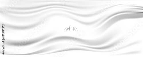 Trendy white wavy gradient. Swirl liquid softness pattern in colors of 2026. Grainy film effect texture. Vector illustration for your graphic design, banner, poster