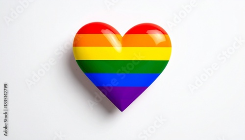 Heart shape filled with horizontal rainbow stripes on white background, symbolizing LGBTQ+ pride and love. Free Download Heart shape filled with horizontal rainbow stripes on white background, symbolizing LGBTQ+ pride and love. - GFXLoad