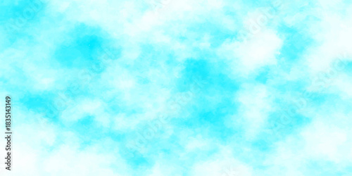 Bright blue sky background with white fluffy clouds, a beautiful and clear summer cloudscape