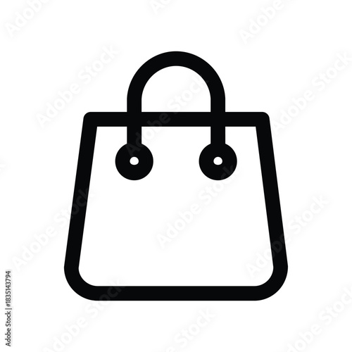 Shopping bag icon representing retail purchase, store bag, fashion shopping, boutique packaging, merchandise bag, and consumer goods