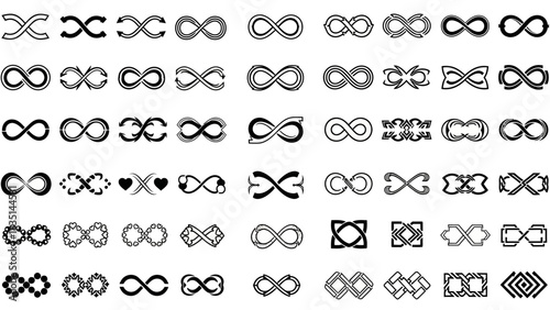 Collection of Abstract Infinity Symbol Designs for Creative Projects