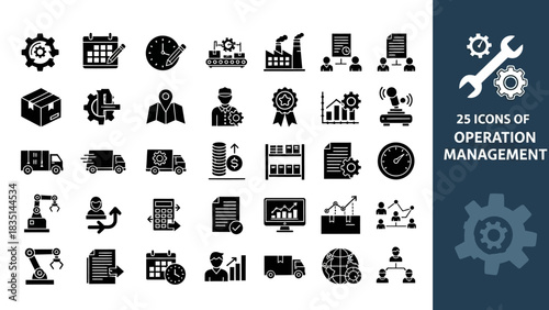 Operation Management Icons Streamline Efficiency, Organize Workflows