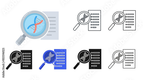 DNA Sequencing Analysis Magnifying Glass Inspecting Genetic Code