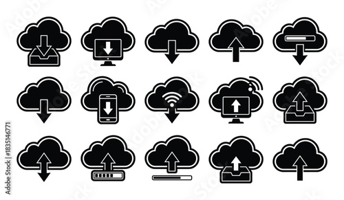 Cloud computing, internet storage, data transfer, server technology, network connectivity, digital security