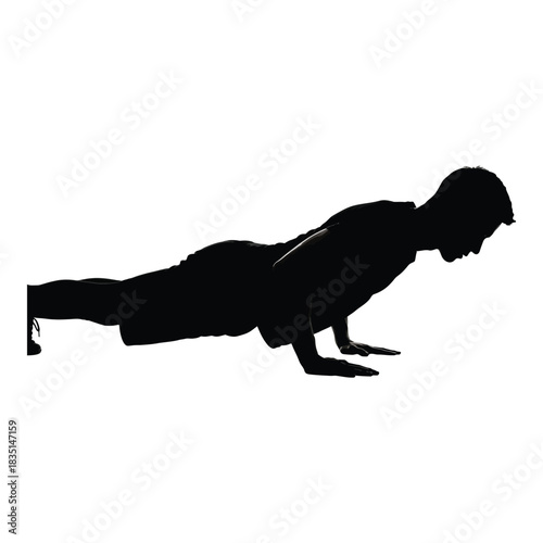 Intense workout session with pushups for strong fitness and healthy lifestyle