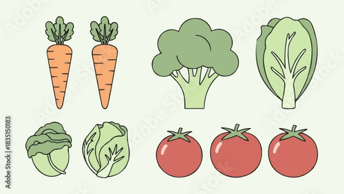Fresh and Colorful Assortment of Healthy Garden Vegetables.