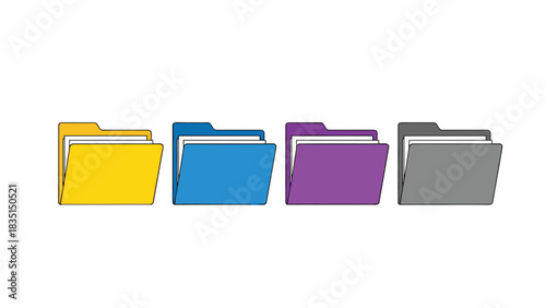 Organize your digital world with these vibrant colorful file folders, perfect for streamlined management and efficient information storage solutions