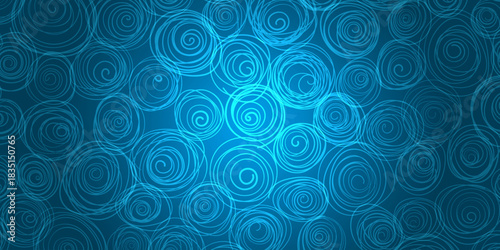 Light blue hand drawn spiral pattern icon in flat style. Spiral doodle vector illustration on isolated background. Swirl backdrop sign business concept.