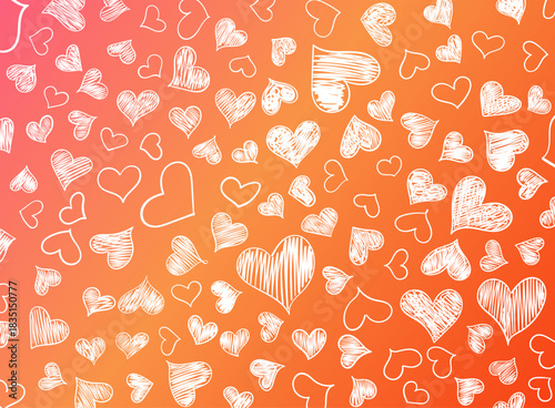 Hand drawn heart sketch icon in flat style. Love doodle vector illustration on isolated background. Valentines day sign business concept.