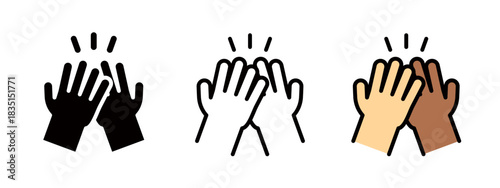 High-five hand icon, a hand gesture representing friendship and teamwork