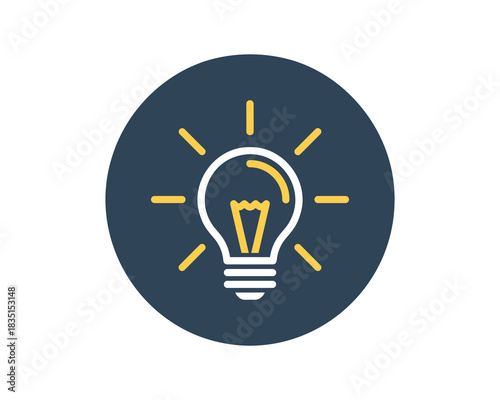 Glowing lightbulb symbol. Idea generation, innovation, creativity, and problem solving concept.