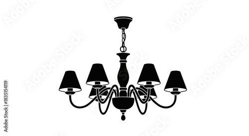 Elegant Vintage Chandelier Silhouette – Classic Hanging Light Fixture Design