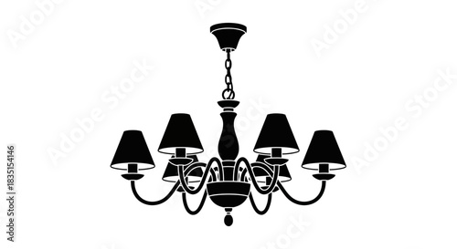 Elegant Vintage Chandelier Silhouette – Classic Hanging Light Fixture Design