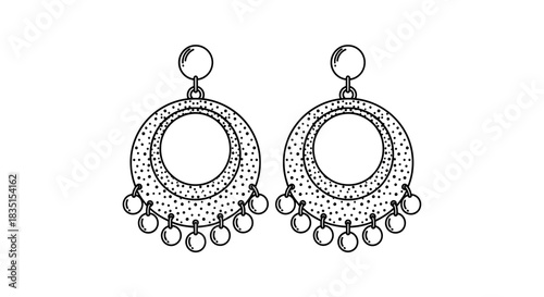 Elegant Silver Hoop Dangle Earrings – Stylish Circular Design Jewelry for Women