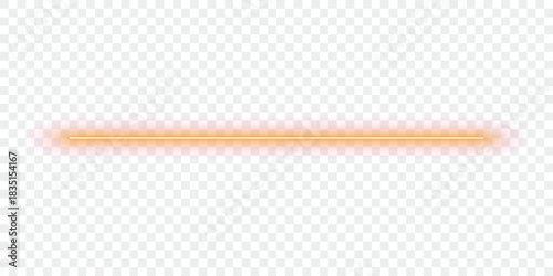 Horizontal neon light line. Glowing light effect. Simple energy ray. Modern design element for background.