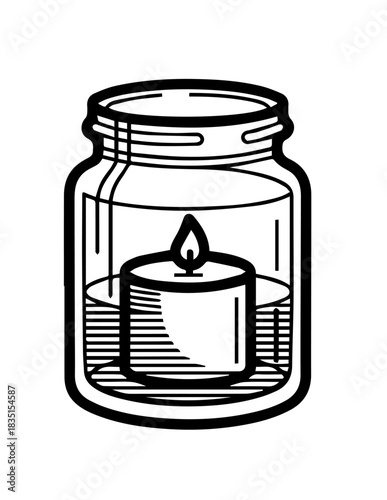 Isolated transparent glass jar vector illustration for jam, honey, or medicine container