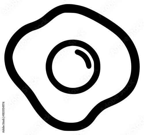 Minimal fried egg line icon