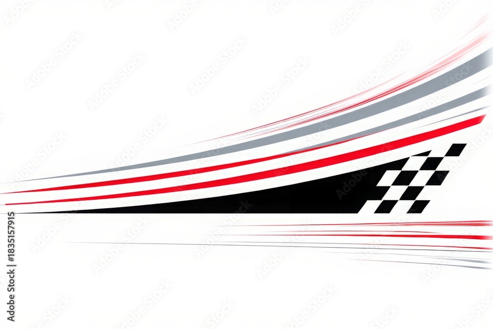 Fototapeta premium Dynamic racing flag and abstract colorful stripes background Racing Tattoo for vehicles