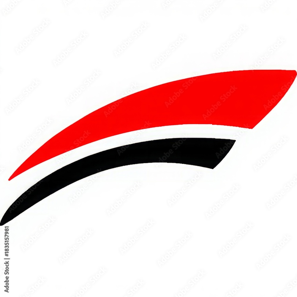 Fototapeta premium Racing tattoo, abstract red black and white dynamic swoosh shape