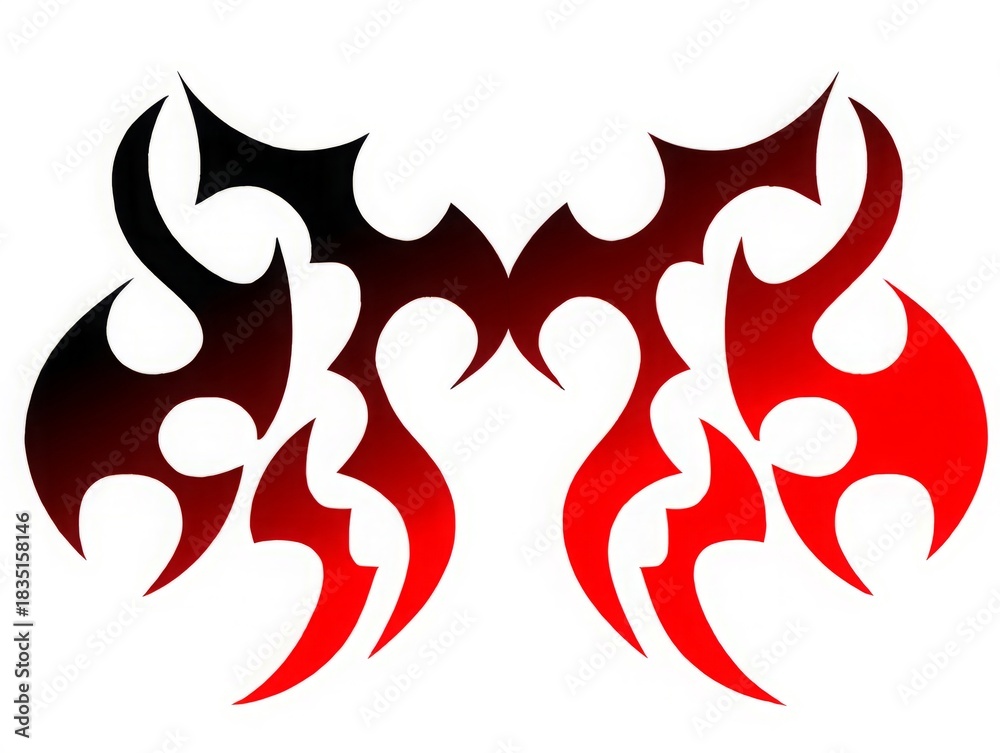Fototapeta premium Cobra tattoo, Cobra fire, Tribal flame tattoo design with red and black gradient