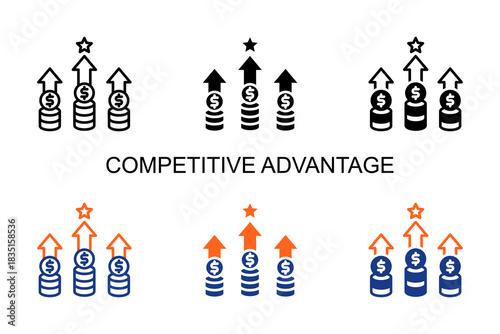 Competitive Advantage Icon Multi Style Vector Illustration