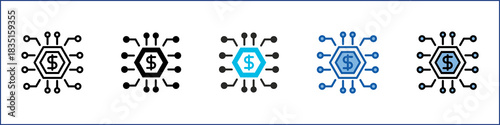 Digital Currency Single Icon Multistyle