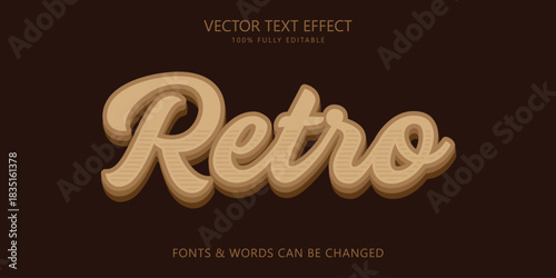 Retro editable text effect, Script text style