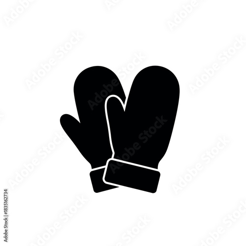 Winter Mittens Icon for Cold Weather Protection.