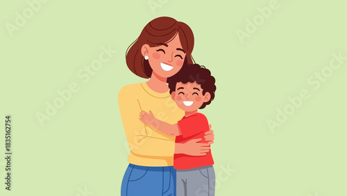 A heartwarming embrace mother and child sharing love and affection