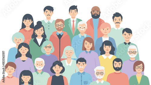 Diverse Group of People Illustration.