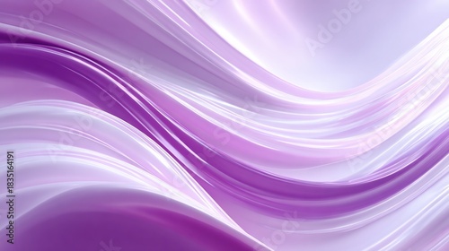 Abstract lavender flowing waves with light reflections on a smooth background for designs