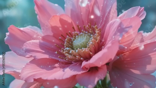 close up of pink dahlia flower