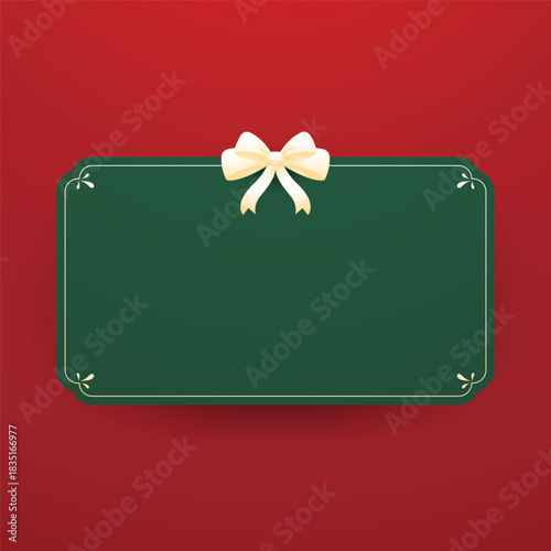 Christmas label. Festive Christmas text box vector. Perfect for seasonal messages or text and greetings.