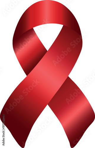 Aids awareness red ribbon vector illustration. World aids day support and solidarity.