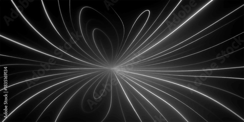 Abstract fractal burst background illustration with bright blue energy explosion design, glow, and motion texture