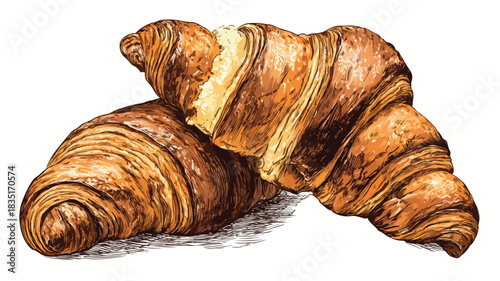 Delicious Croissant Drawing with Croissant Picture for Creative Projects